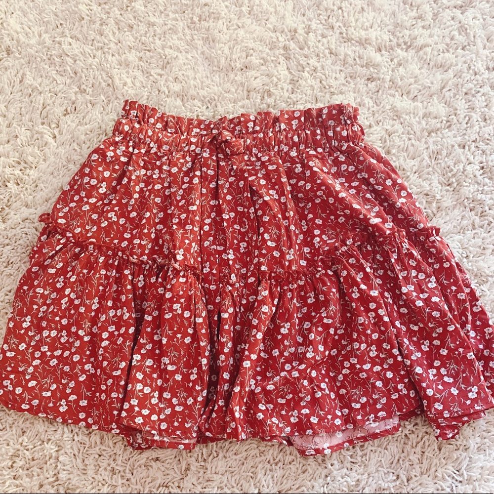 Floral Print Mini Skirt